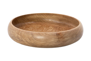 Teak Curved Side Serving Wood Bowl (K)