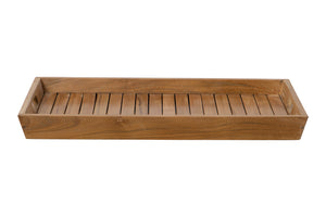 Set of 2 Teak Nesting Slanted Handle Serving Tray (B/C)