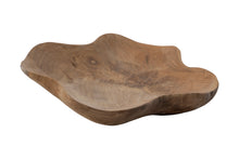 Teak Live Edge Leaf Wood Bowl (U)