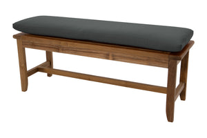 Highland Teak Outdoor Backless Bench. Sunbrella Cushion