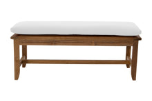 Highland Teak Outdoor Backless Bench. Sunbrella Cushion