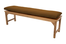 Moorpark Teak Outdoor Backless Bench. Sunbrella Cushion