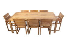 9 pc Venice Teak Dining Set with 84" Rectangular Dining Table