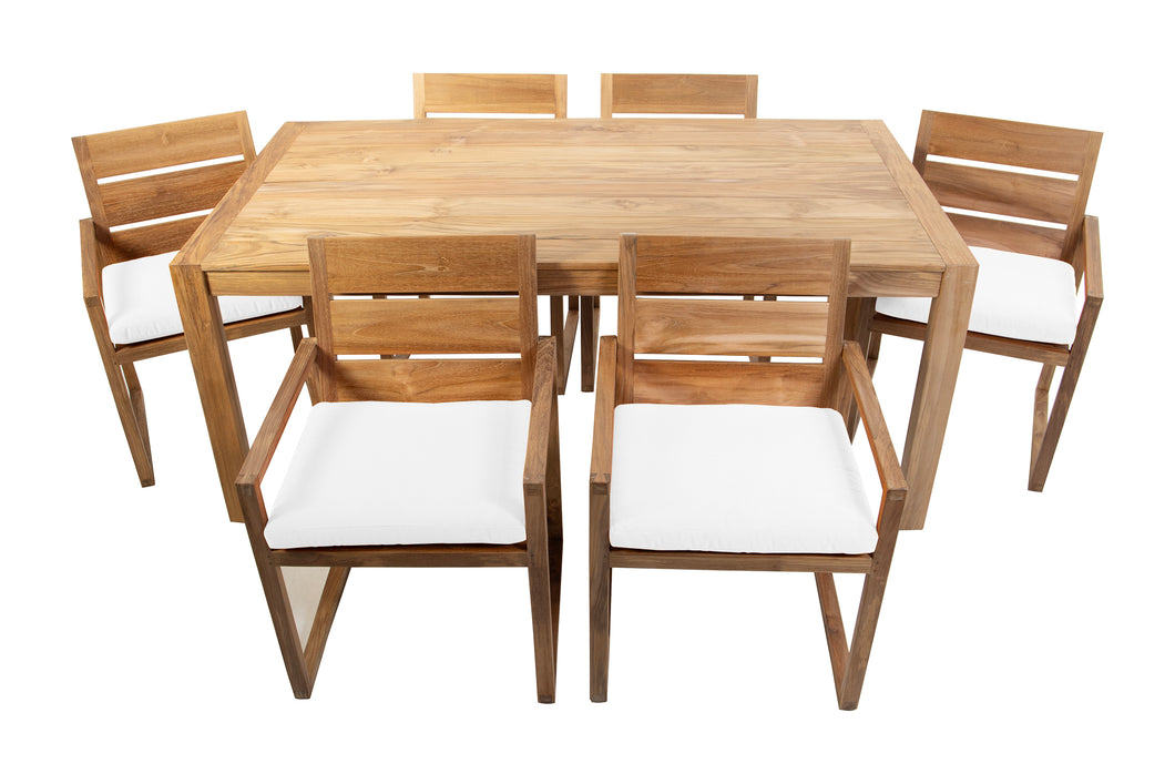 7 pc Venice Teak Dining Set with 72