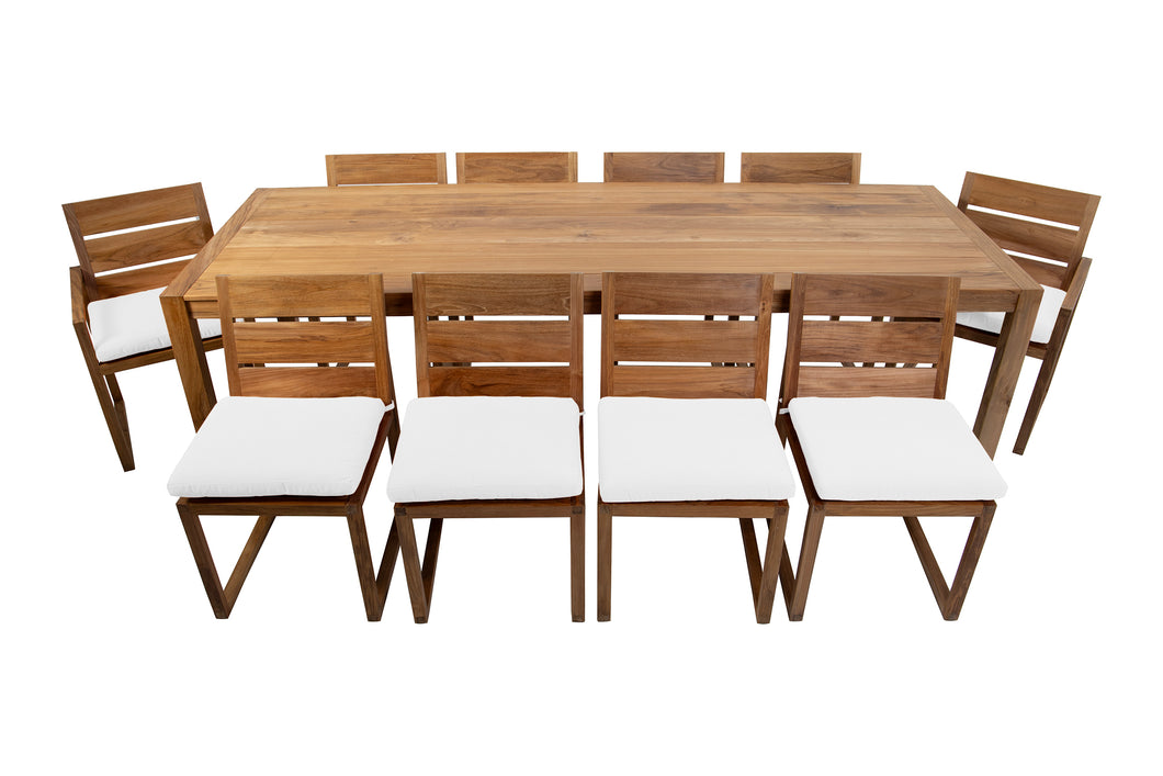 11 pc Venice Teak Dining Set with 108