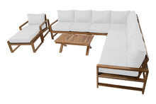 10 pc Newport Teak Sectional Set with 42" Coffee Table. Sunbrella Cushion.