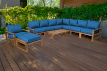 10 pc Newport Teak Sectional Set with 42" Coffee Table. Sunbrella Cushion.