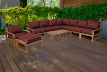 10 pc Newport Teak Sectional Set with 42" Coffee Table. Sunbrella Cushion.