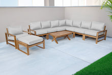 10 pc Newport Teak Sectional Set with 42" Coffee Table. Sunbrella Cushion.