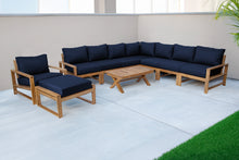 10 pc Newport Teak Sectional Set with 42" Coffee Table. Sunbrella Cushion.