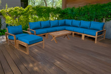 10 pc Newport Teak Sectional Set with 42" Coffee Table. Sunbrella Cushion.