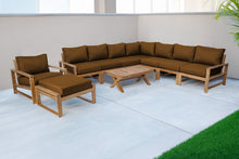 10 pc Newport Teak Sectional Set with 42" Coffee Table. Sunbrella Cushion.