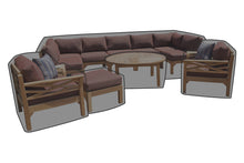 11 pc Monterey Teak Sectional Seating Group with 52" Chat Table WeatherMAX Outdoor Weather Cover