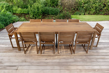 11 pc Venice Teak Dining Set with 108" Rectangular Dining Table