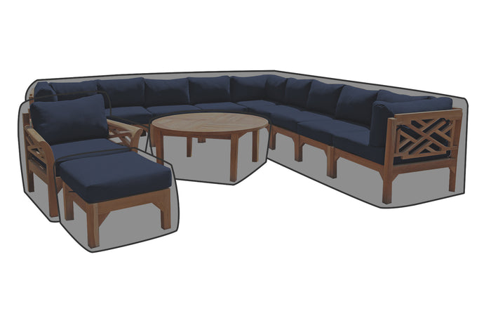 12 pc Monterey Teak Sectional Seating Group with 52