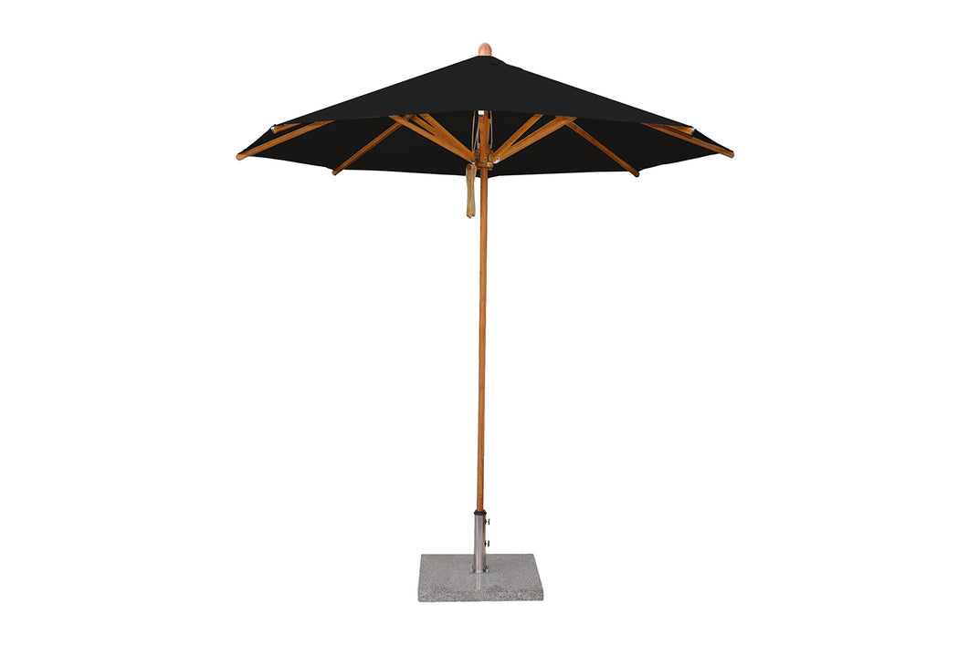 Bambrella 8.5' Round Levante Bamboo Pulley Lift No Tilt Umbrella