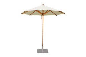 Bambrella 8.5' Round Levante Bamboo Pulley Lift No Tilt Umbrella