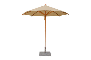 Bambrella 8.5' Round Levante Bamboo Pulley Lift No Tilt Umbrella