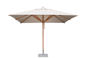 Bambrella 8.5' x 11.5' Rectangular Levante Bamboo Pulley Lift No Tilt Umbrella