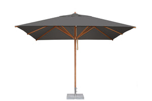 Bambrella 8.5' x 11.5' Rectangular Levante Bamboo Pulley Lift No Tilt Umbrella