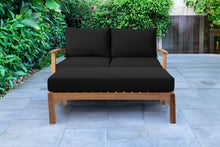 2 pc Huntington Teak Deep Seating Loveseat Daybed. Sunbrella Cushion.