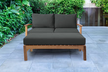 2 pc Huntington Teak Deep Seating Loveseat Daybed. Sunbrella Cushion.