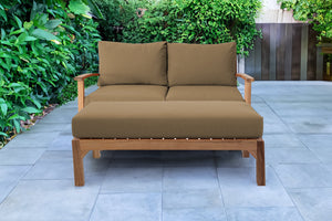 2 pc Huntington Teak Deep Seating Loveseat Daybed. Sunbrella Cushion.