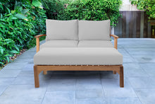 2 pc Huntington Teak Deep Seating Loveseat Daybed. Sunbrella Cushion.