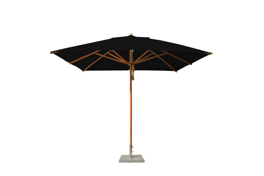 Bambrella 10' x 10' Square Levante Bamboo Pulley Lift No Tilt Umbrella