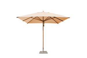 Bambrella 10' x 10' Square Levante Bamboo Pulley Lift No Tilt Umbrella