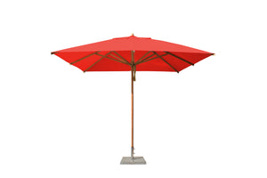 Bambrella 10' x 10' Square Levante Bamboo Pulley Lift No Tilt Umbrella