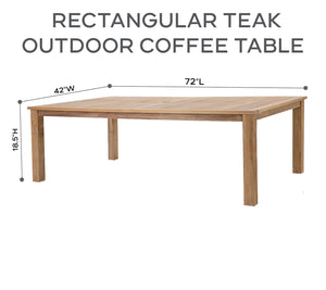 42"x72" Rectangular Teak Outdoor Coffee Table