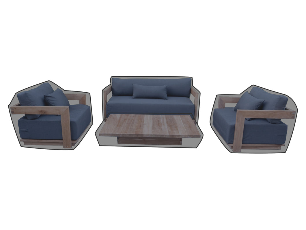 4 pc Hermosa Teak Deep Seating Loveseat 49