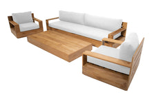 4 pc Pacific Teak Deep Seating Set with 72" Coffee Table. Sunbrella Cushion.