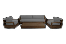 4 pc Pacific Teak Deep Seating Set with 72" Coffee Table WeatherMAX Outdoor Weather Cover