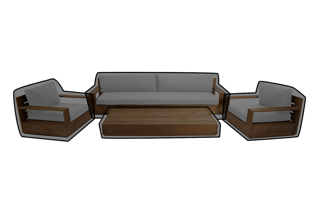 4 pc Pacific Teak Deep Seating Set with 72