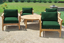 5 pc Monterey Teak Deep Seating Set with 52" Chat Table. Sunbrella Cushion.