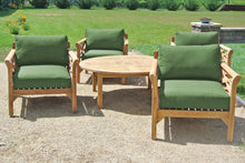 5 pc Monterey Teak Deep Seating Set with 52" Chat Table. Sunbrella Cushion.