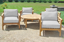 5 pc Monterey Teak Deep Seating Set with 52" Chat Table. Sunbrella Cushion.