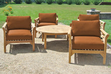 5 pc Monterey Teak Deep Seating Set with 52" Chat Table. Sunbrella Cushion.