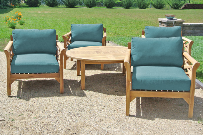 5 pc Monterey Teak Deep Seating Set with 52