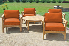 5 pc Monterey Teak Deep Seating Set with 52" Chat Table. Sunbrella Cushion.