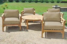 5 pc Monterey Teak Deep Seating Set with 52" Chat Table. Sunbrella Cushion.