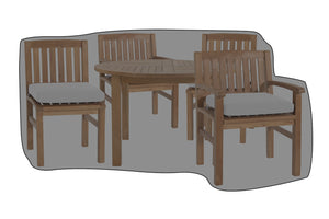 5 pc Huntington Teak Dining Set w/ 48" Round Table WeatherMAX Outdoor Weather Cover