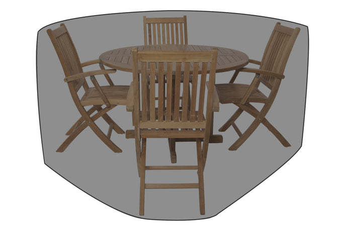 5 pc Lakeland Teak Folding Chair Dining Set with 48