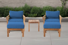 5 pc Monterey Teak Club Chair Chat Group. Sunbrella Cushion.