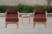 5 pc Monterey Teak Club Chair Chat Group. Sunbrella Cushion.