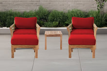 5 pc Monterey Teak Club Chair Chat Group. Sunbrella Cushion.