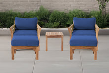 5 pc Monterey Teak Club Chair Chat Group. Sunbrella Cushion.