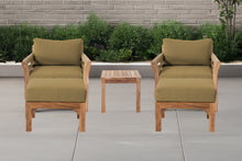 5 pc Monterey Teak Club Chair Chat Group. Sunbrella Cushion.